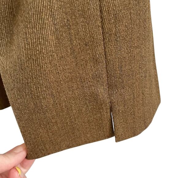 Vintage 1980s David Saddler High Waisted Trouser Pants Tan Fine Tasmanian Wool - Picture 5 of 10